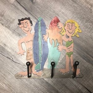 Surfers medal art with hooks coat hanger